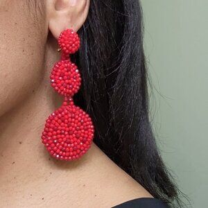 ZARA Beaded Drop Earrings NWT